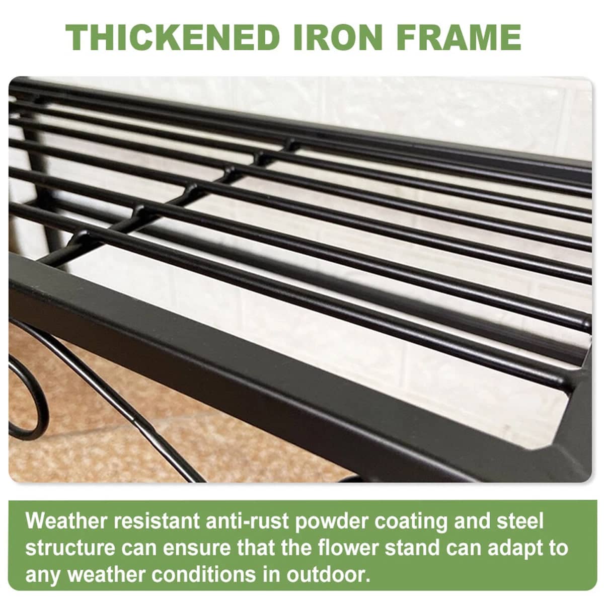 Metal Plant Stand, 3 Tier Garden Shelf for Flower Pots, Indoor and Outdoor Display - view 5