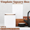 Metal Storage Tin Box Set Square Containers with Lid 5 Pack - Small, 90 x 70 x 100 mm - view 2