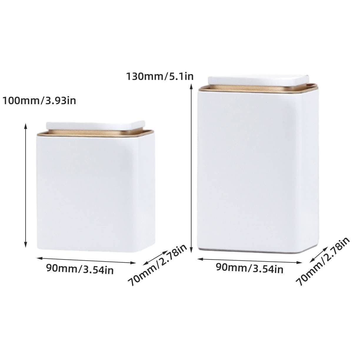 Metal Storage Tin Box Set Square Containers with Lid 5 Pack - Small, 90 x 70 x 100 mm - view 4