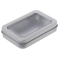 Metal Storage Tin Boxes with Clear Window, Pack of 10 - 11.5 x 8.5 x 2.2 cm