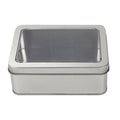 Metal Storage Tin Boxes with Clear Window, Pack of 10 - 12.5 x 9 x 5 cm