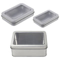 Metal Storage Tin Boxes with Clear Window, Pack of 10 - 12.5 x 9 x 5 cm - view 3