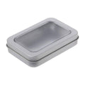 Metal Storage Tin Boxes with Clear Window, Pack of 10 - 8.8 x 6 x 1.8 cm