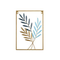 Metal Wall Hanging with Blue and Gold Leaf Design - view 2