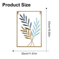 Metal Wall Hanging with Blue and Gold Leaf Design - view 3