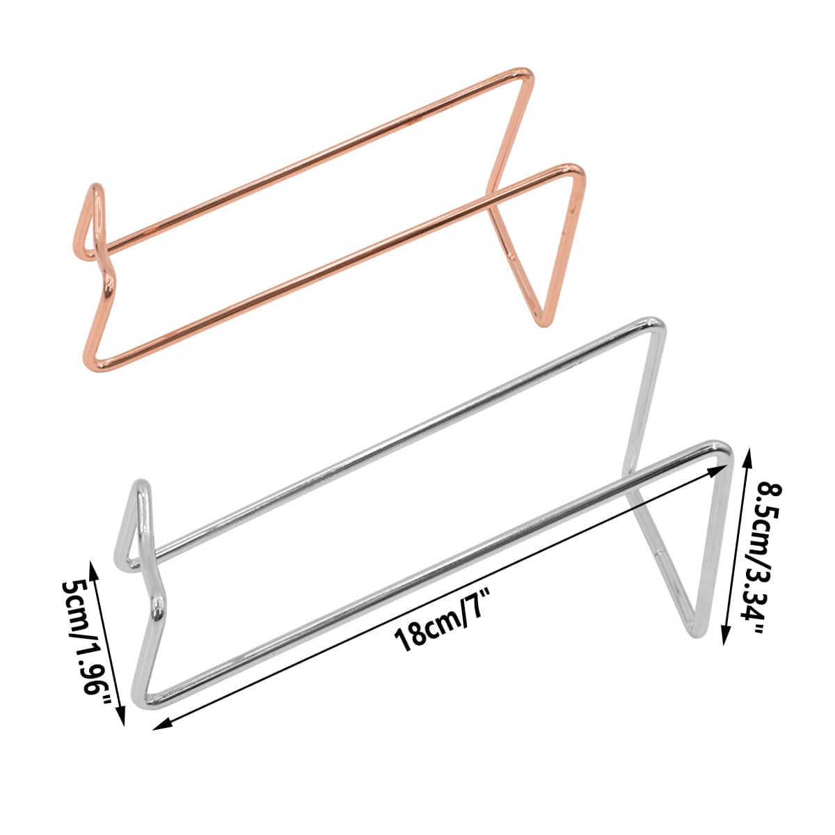 Metal Wine Bottle Rack, Set of 6 - Silver and Rose Gold - view 3