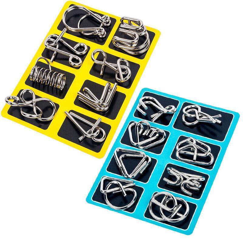 Metal Wire Puzzle Set, Disentanglement Brain Teasers, Pack of 16 - view 2