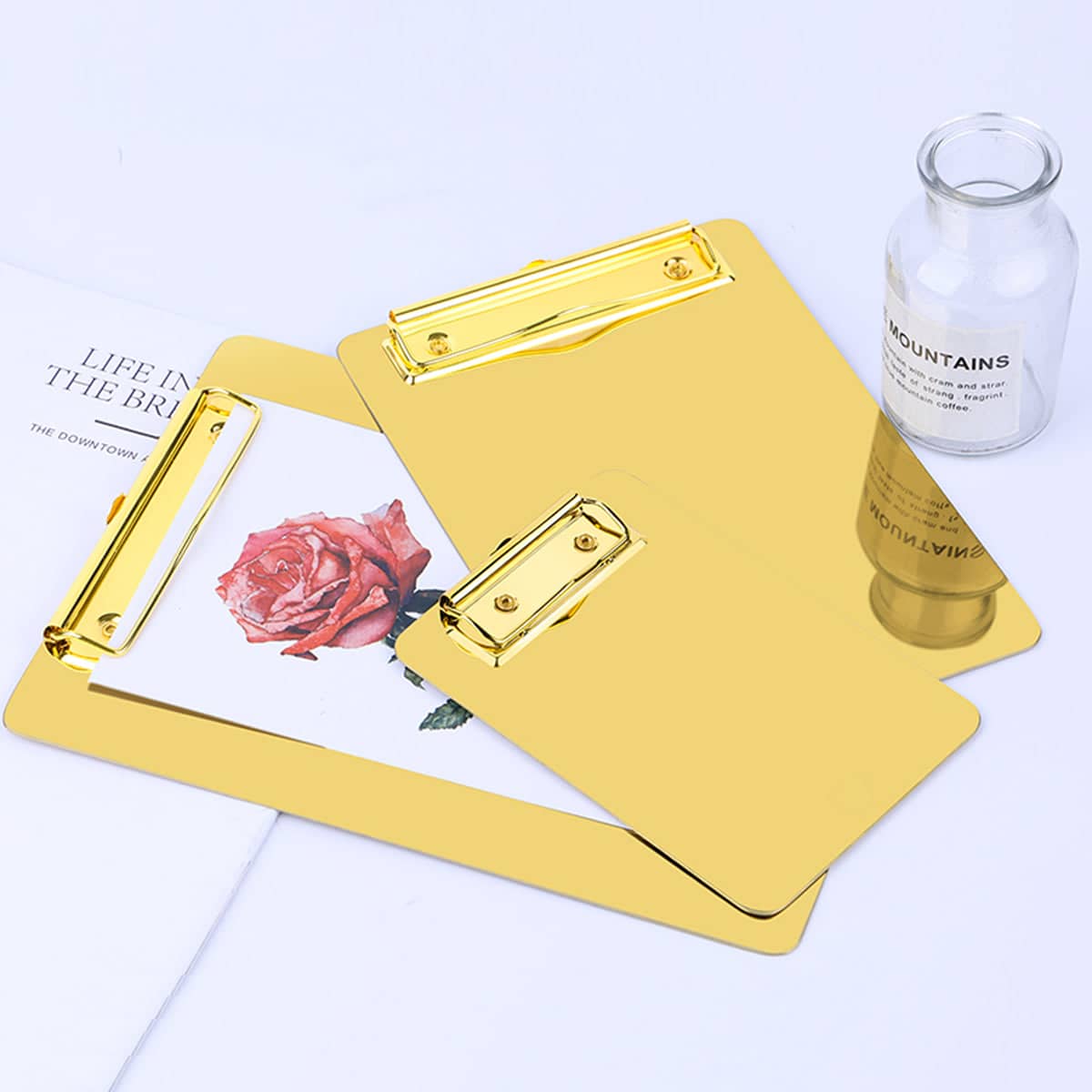 Metal Writing Board with Clip - Gold, Size M (25 x 18 cm) - view 5
