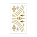 Metallic Boho Temporary Tattoo Sticker for Arms and Body - Gold Diamonds and Chains