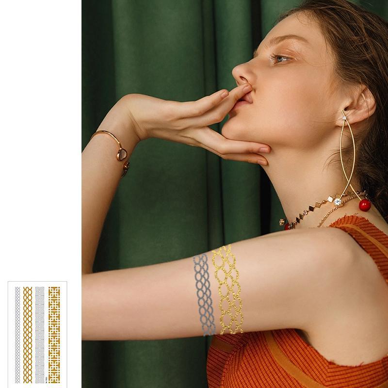 Metallic Boho Temporary Tattoo Sticker for Arms and Body - MTOM24 - view 10