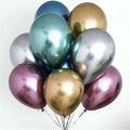 Metallic Chrome Latex Balloons 12 Inch (30 cm) - Blue, 10 Pack - view 3