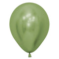 Metallic Chrome Latex Balloons 12 Inch (30 cm) - Light Green, 10 Pack