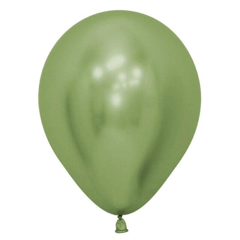 Metallic Chrome Latex Balloons 12 Inch (30 cm) - Light Green, 10 Pack