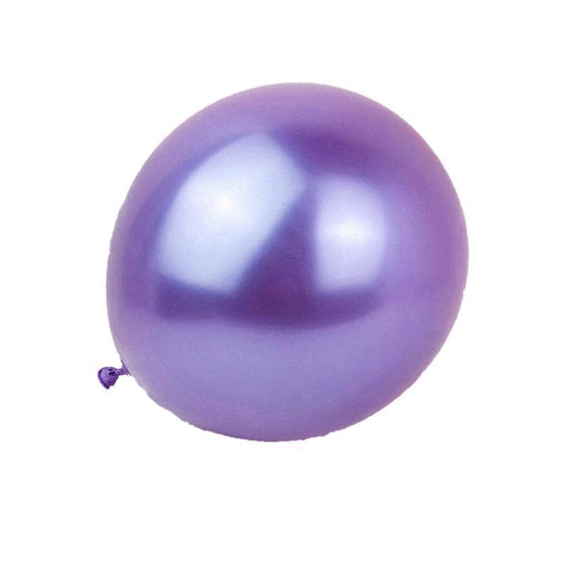 Metallic Chrome Latex Balloons 12 Inch (30 cm) - Purple, 10 Pack