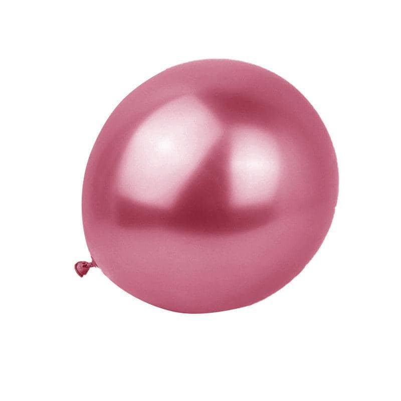 Metallic Chrome Latex Balloons 12 Inch (30 cm) - Red, 50 Pack
