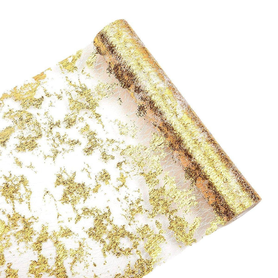 Metallic Foil Mesh Table Runner Rolls - Gold, Pack of 2