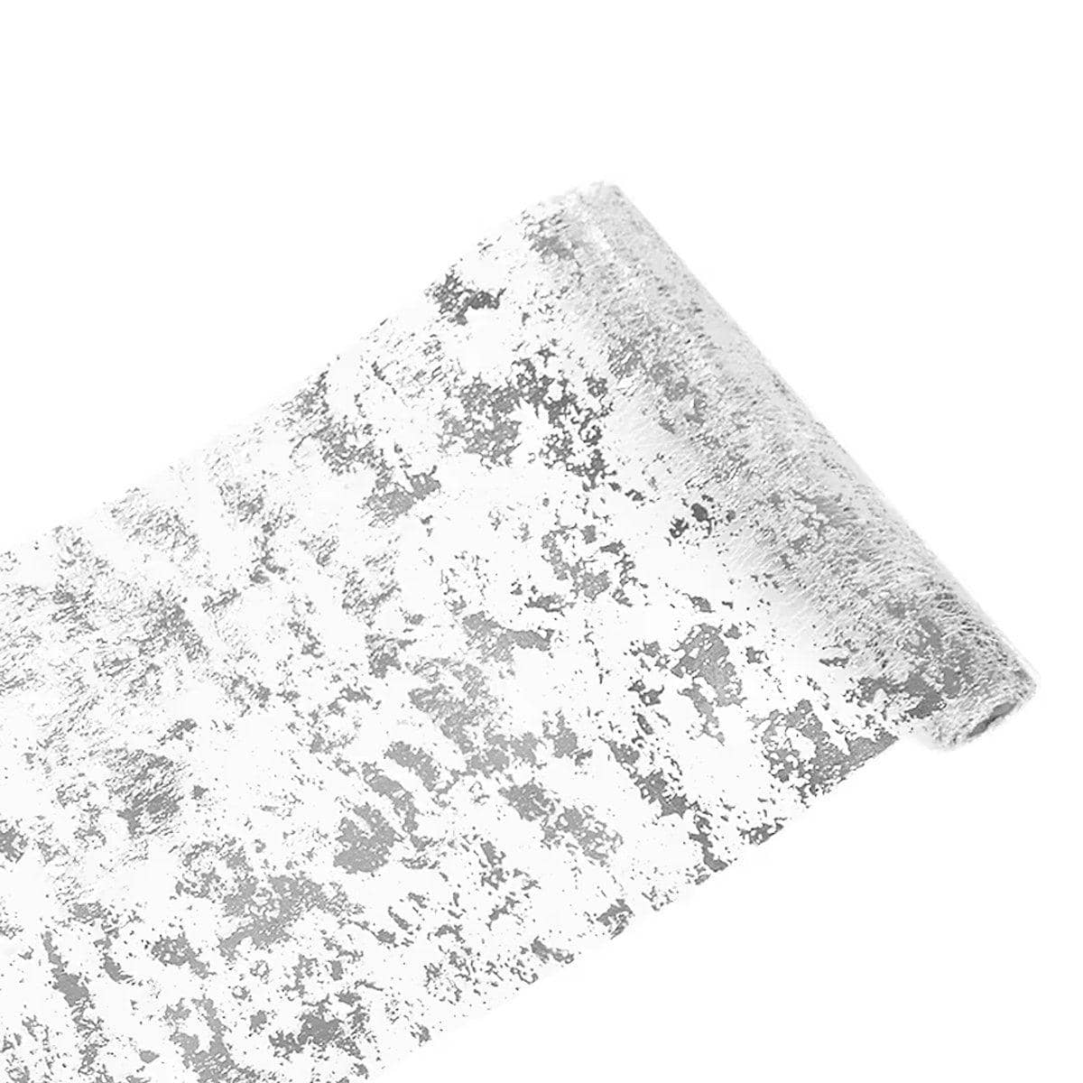 Metallic Foil Mesh Table Runner Rolls - Silver, Pack of 2