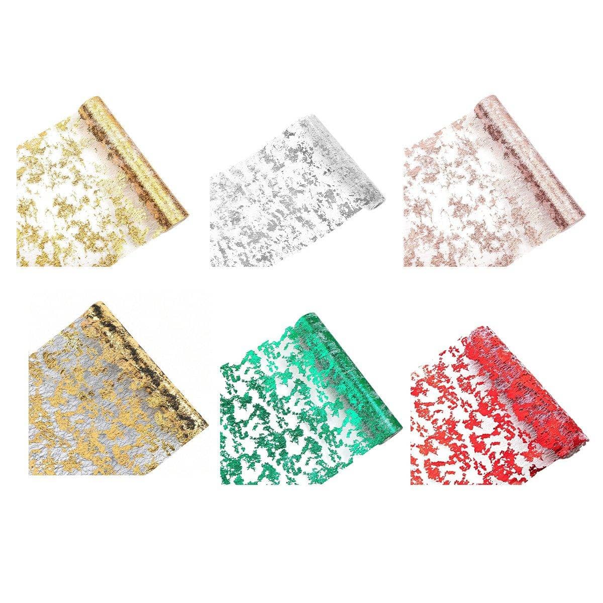 Metallic Foil Mesh Table Runner Rolls - Silver, Pack of 2 - view 3