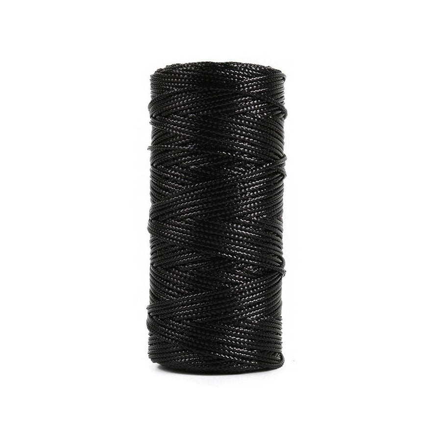 Metallic Gift Wrapping Rope, 100 m Roll of 1.5 mm Flat Wire Cord - Black
