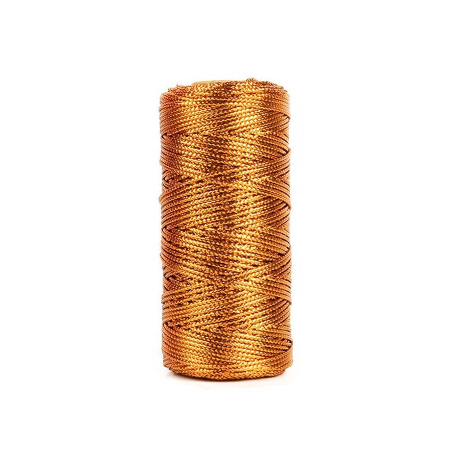 Metallic Gift Wrapping Rope, 100 m Roll of 1.5 mm Flat Wire Cord - Bronze