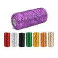 Metallic Gift Wrapping Rope, 100 m Roll of 1.5 mm Flat Wire Cord - Bronze - view 3
