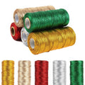 Metallic Gift Wrapping Rope, 100 m Roll of 1.5 mm Flat Wire Cord - Green - view 5