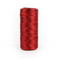 Metallic Gift Wrapping Rope, 100 m Roll of 1.5 mm Flat Wire Cord - Red