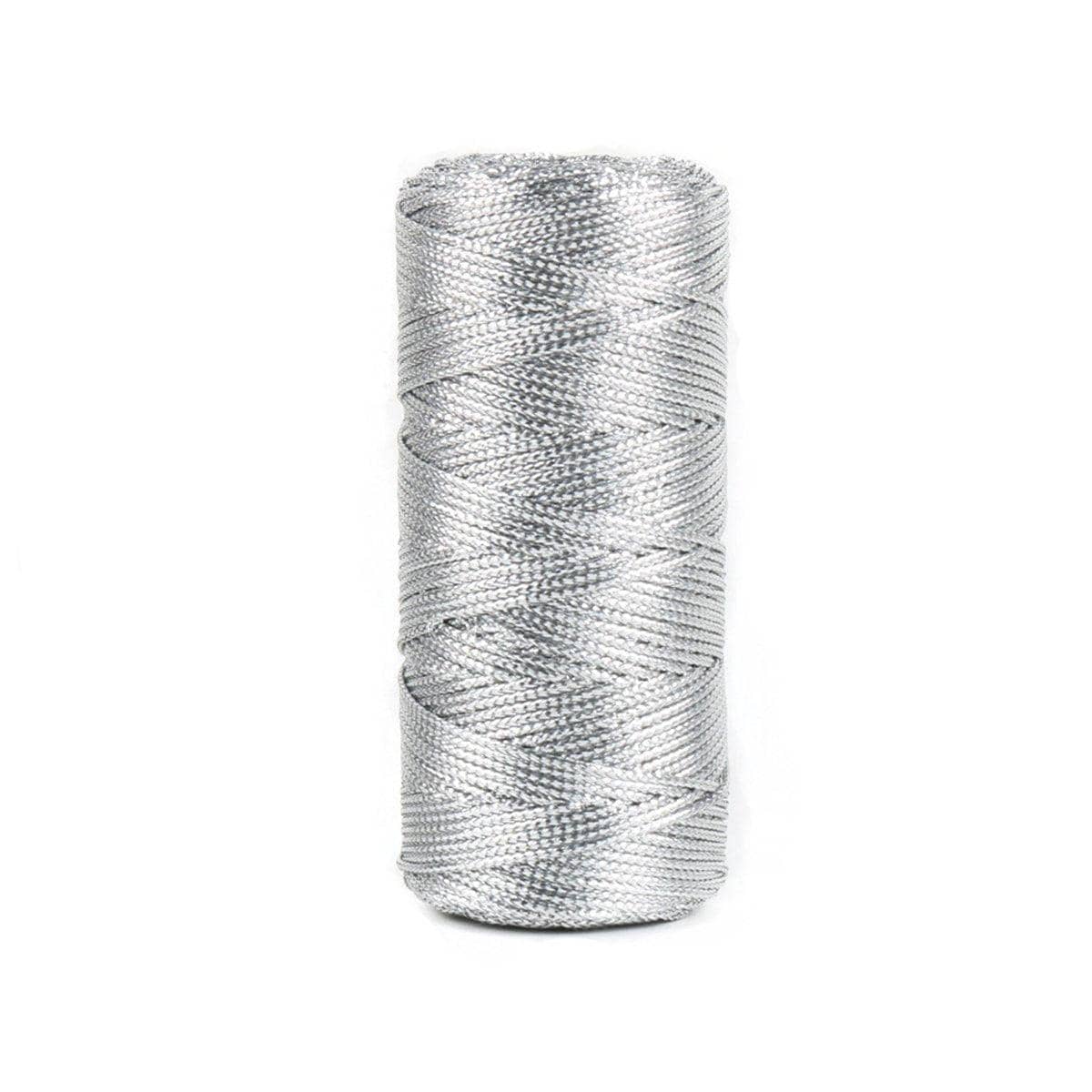 Metallic Gift Wrapping Rope, 100 m Roll of 1.5 mm Flat Wire Cord - Silver