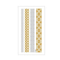 Metallic Temporary Tattoo Stickers for Arms and Body - Gold and Silver Braided Chain Bands