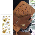 Metallic Temporary Tattoo Stickers for Arms and Body - Gold and Silver Love Lettering and Hearts - view 5