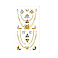 Metallic Temporary Tattoo Stickers for Arms and Body - Gold and Silver Stars, Triangles and Chain Swags
