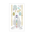 Metallic Temporary Tattoo Stickers for Arms and Body - Meditating Figure, Dreamcatcher and Hamsa Hands