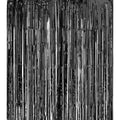 Metallic Tinsel Foil Curtain Party Backdrop 1m x 2m - Black