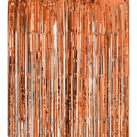 Metallic Tinsel Foil Curtain Party Backdrop 1m x 2m - Rose Gold