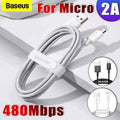 Micro USB Fast Charging Data Cable 2A for Android and Samsung, 2m - Black, Pack of 2 - view 2