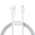 Micro USB Fast Charging Data Cable 2A for Android and Samsung, 2m - White, Pack of 2