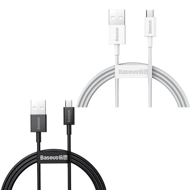 Micro USB Fast Charging Data Cable 2A for Android and Samsung, 2m - White, Pack of 2 - view 3