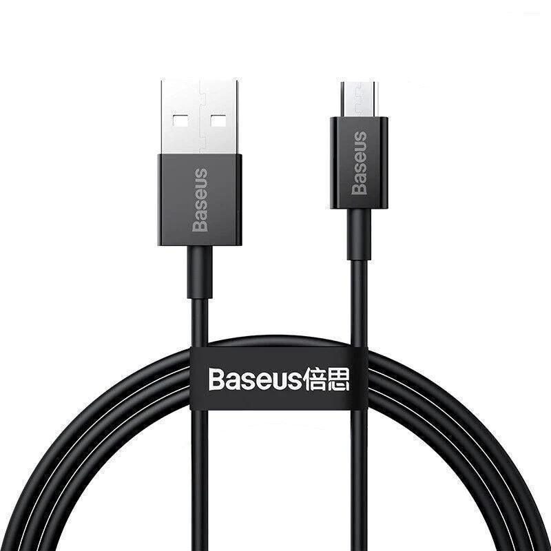 Micro USB Fast Charging Data Cable for Android, 1 m - Black