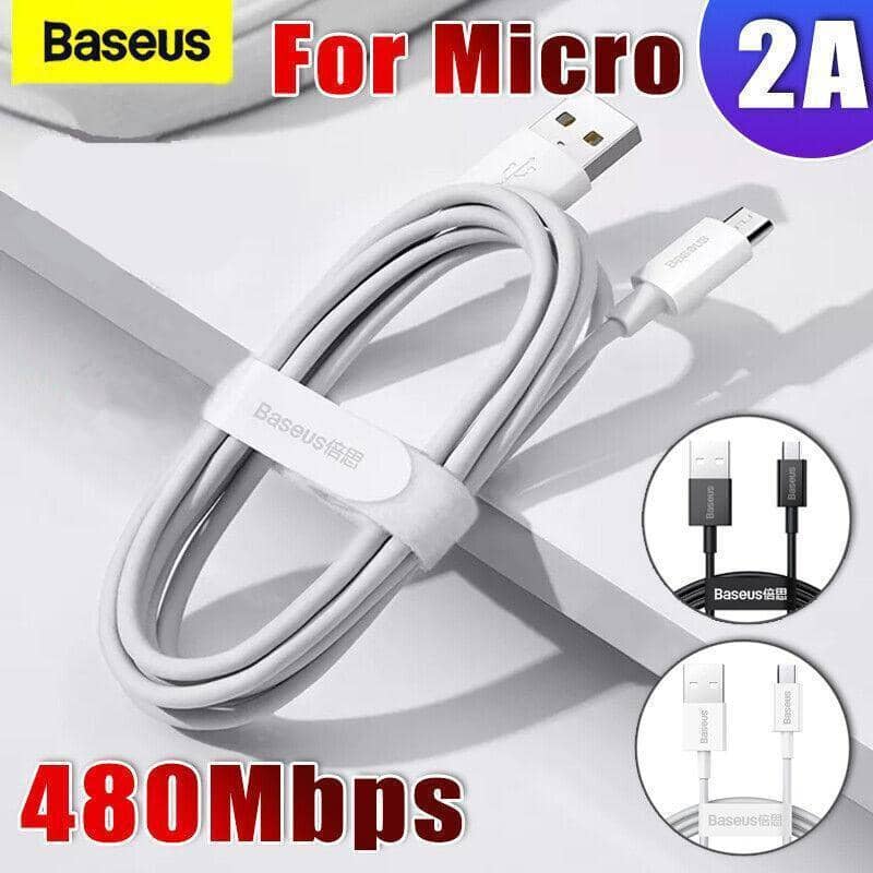 Micro USB Fast Charging Data Cable for Android, 1 m - White - view 2