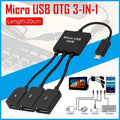 Micro USB OTG Hub Cable Adapter for Android, Male to Female Dual Host