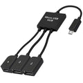 Micro USB OTG Hub Cable Adapter for Android, Male to Female Dual Host - view 2