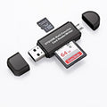 Micro USB OTG to USB 2.0 SD and Micro SD Card Reader - Black - view 4