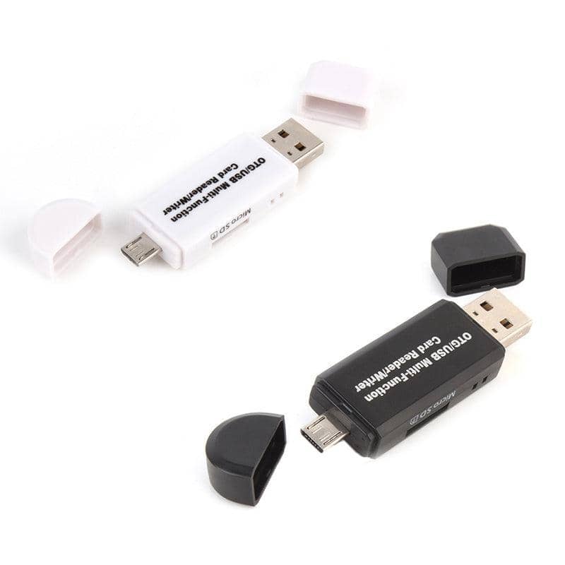 Micro USB OTG to USB 2.0 SD and Micro SD Card Reader - White - view 3