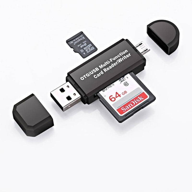 Micro USB OTG to USB 2.0 SD and Micro SD Card Reader - White - view 4