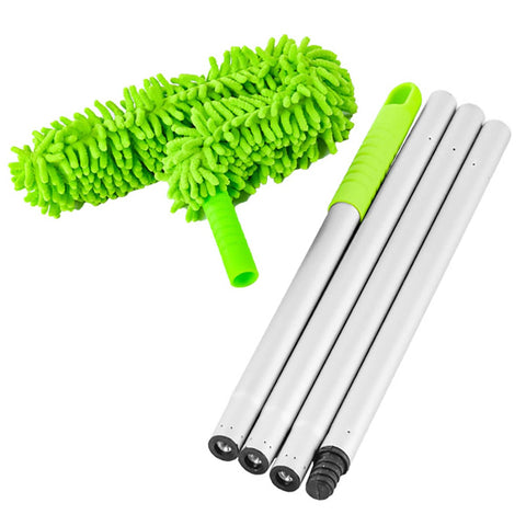 Microfibre Duster with Bendable Head and 140 cm Pole - Green