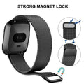 Milanese Mesh Watch Band with Magnetic Clasp for Fitbit Versa 2 Lite - Black - view 4