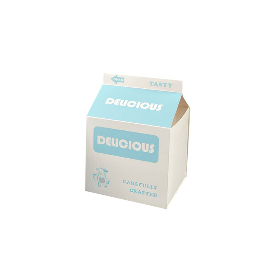 Milk Carton Shaped Pastry Box for Bread, Croissant and Cake, Pack of 50 - Blue