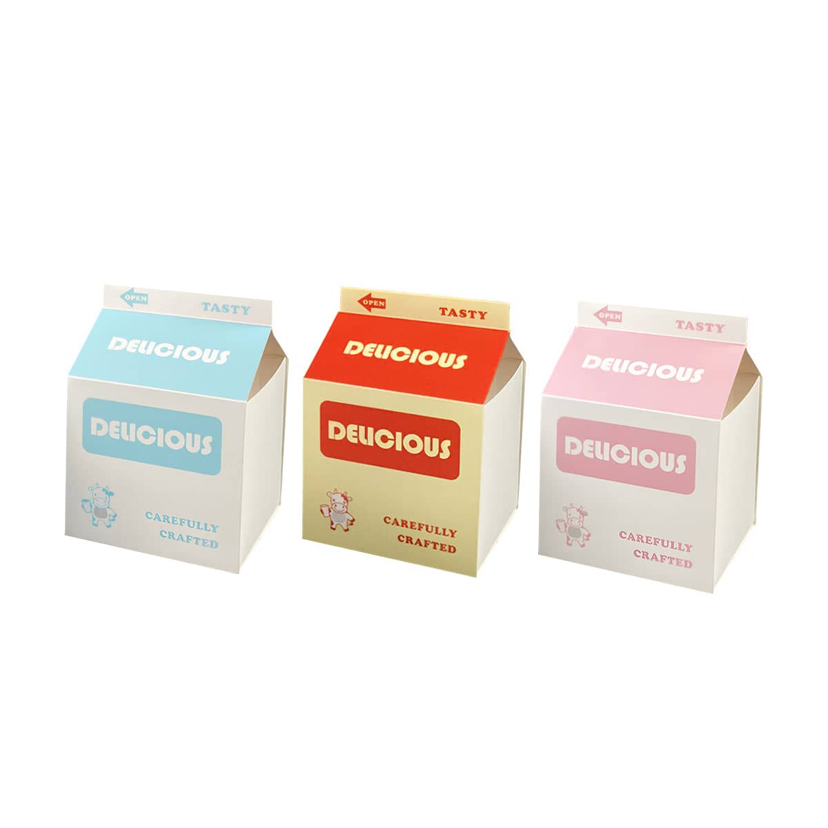 Milk Carton Shaped Pastry Box for Bread, Croissant and Cake, Pack of 50 - Blue - view 3