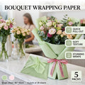 Milk Cotton Flower Wrapping Paper 190 Sheets Florist Bouquet Gift Packaging - Green - view 2