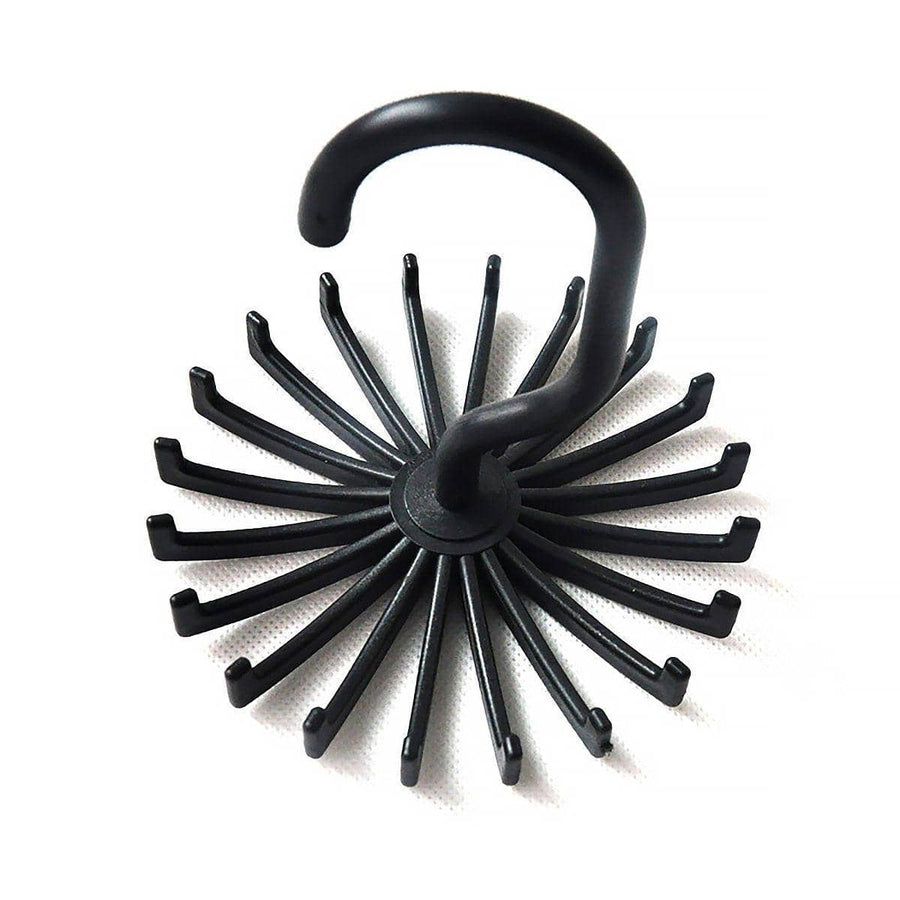 Mini 360 Degree Rotating Tie Hanger Closet Organiser - Black